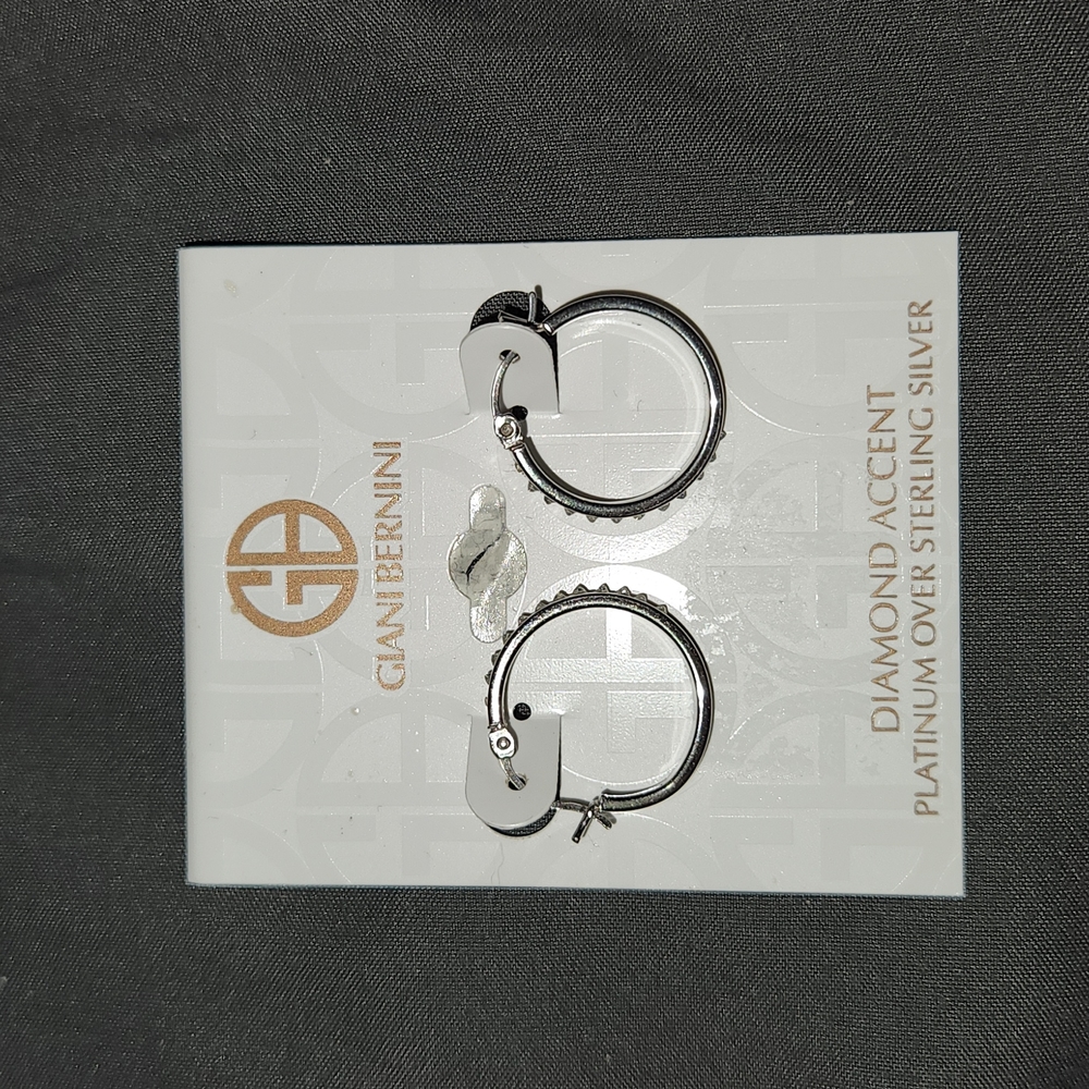 Giani Bernini Diamond Accent Oval Hoop Earrings